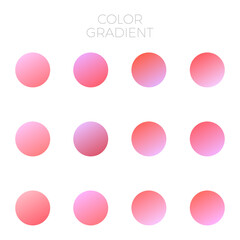 Vector set of pink gradients, swatches collection