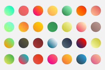  UI Gradient Color Swatches. Vector gradients background. Web Gradient