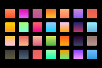  UI Gradient Color Swatches. Vector gradients background. Web Gradient