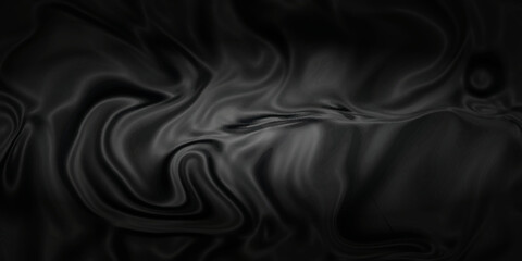 Black satin background . Black satin fabric . Abstract background luxury cloth or liquid wave or wavy folds of  silk texture material or smooth luxurious .