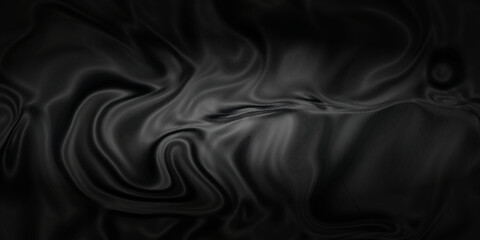 Black satin background . Black satin fabric . Abstract background luxury cloth or liquid wave or wavy folds of  silk texture material or smooth luxurious .