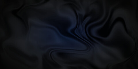 Black silk background . Black and blue satin fabric background . Cloth or liquid wave or wavy folds of grunge silk texture material or smooth luxurious .