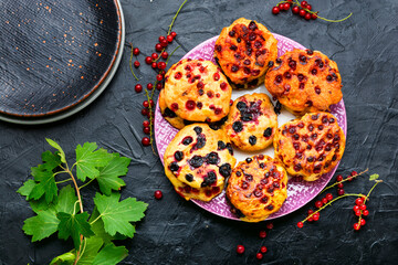 Homemade cookies with currants.
