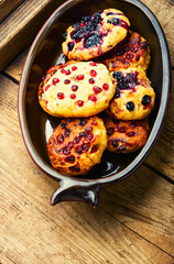 Homemade cookies pastry with currants.