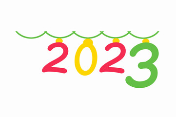 2023 für das neue Jahr: #Silvesterbild mit Zahl und Tannenbaum, abstrakt