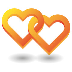 colorful two love illustration, vector, and logo