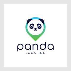 Panda location logo illustration design