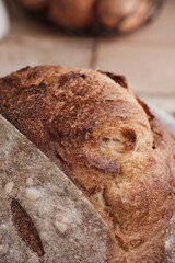 a sourdough bread with close up angle show the texture