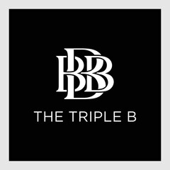 Letter BBB Logo Design.BBB letter triple B negative space logo