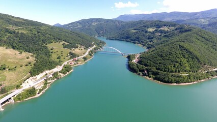 Obraz premium High angle of the beautiful Gazivoda lake.