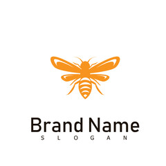 bee logo animal honey design
