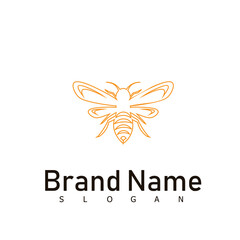 bee logo animal honey design