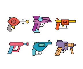 Fototapeta na wymiar space blaster gun icons set vector illustration