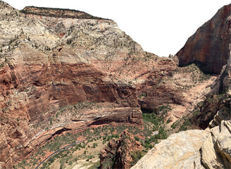Isolated PNG cutout of a red canyon - Zion National Park on a transparent background
