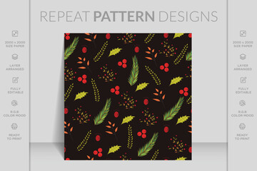 Holiday seamless pattern for Christmas. Pattern for a luxurious gift wrapping paper, greeting cards