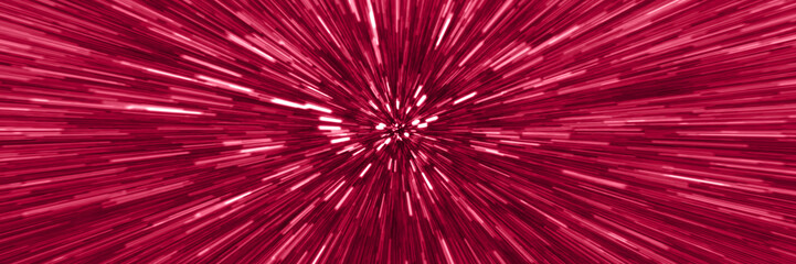 Viva magenta zoom perspective background banner. Abstract soft explosion effect header. Centric motion pattern