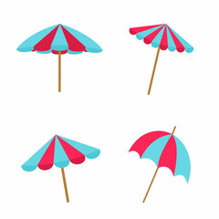 Umbrella icon illustration set. Stock vector