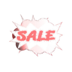 Abstract transparent grunge sale sticker element.
