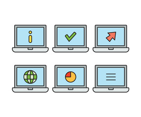 laptop computer and user interface icons