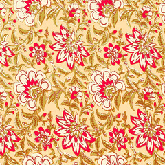 Fototapeta na wymiar Ajrakh Pattern and block print Pattern with batik print allovers textile pattern