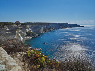 The city of Bonifacio is lying on high cliff