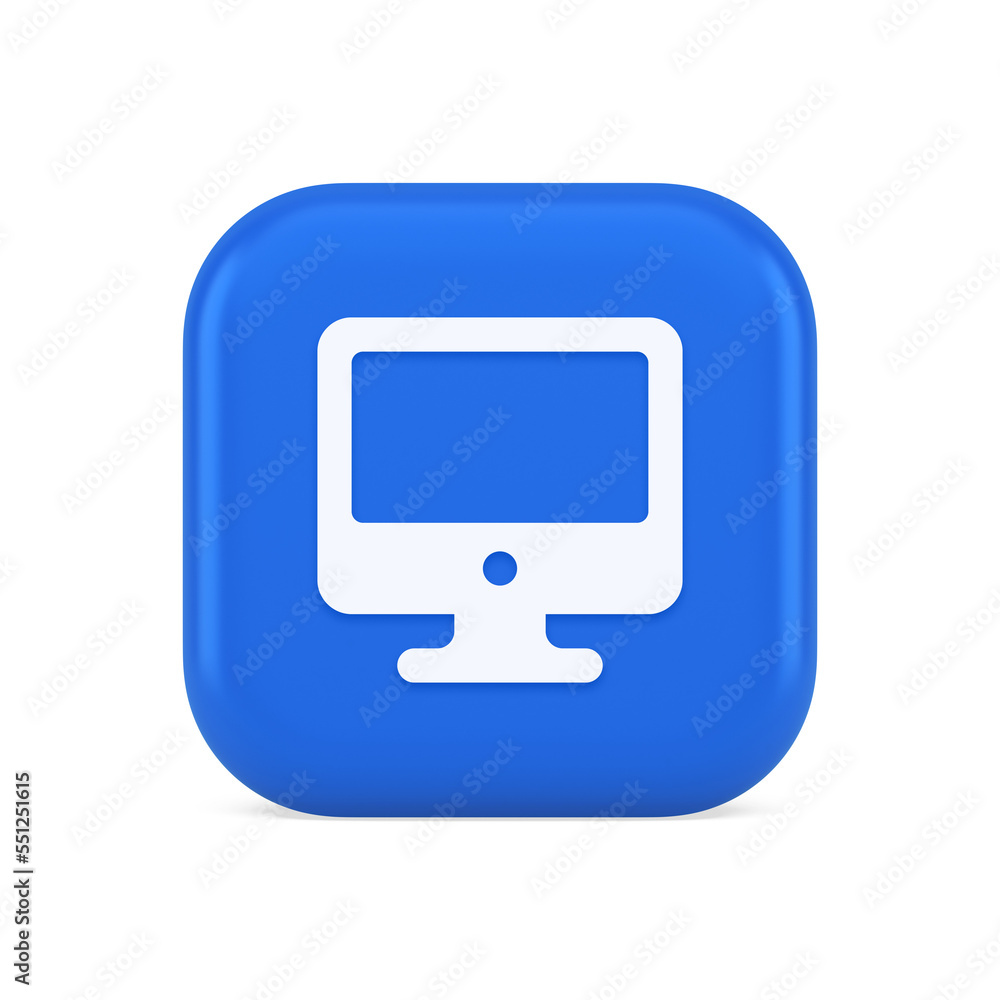 Poster computer monitor connection button cyberspace digital technology 3d realistic icon