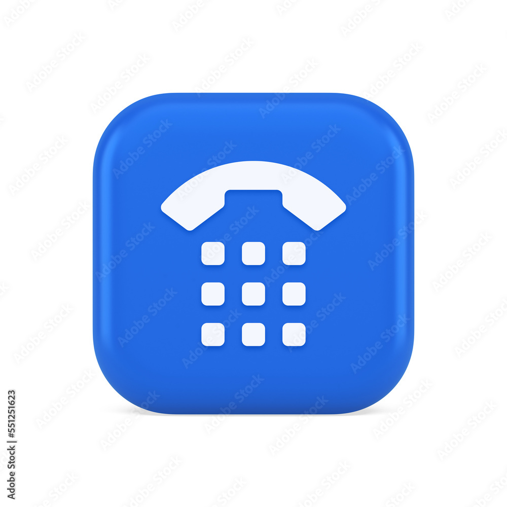 Poster phone call button application handset mobile contact communication 3d realistic icon
