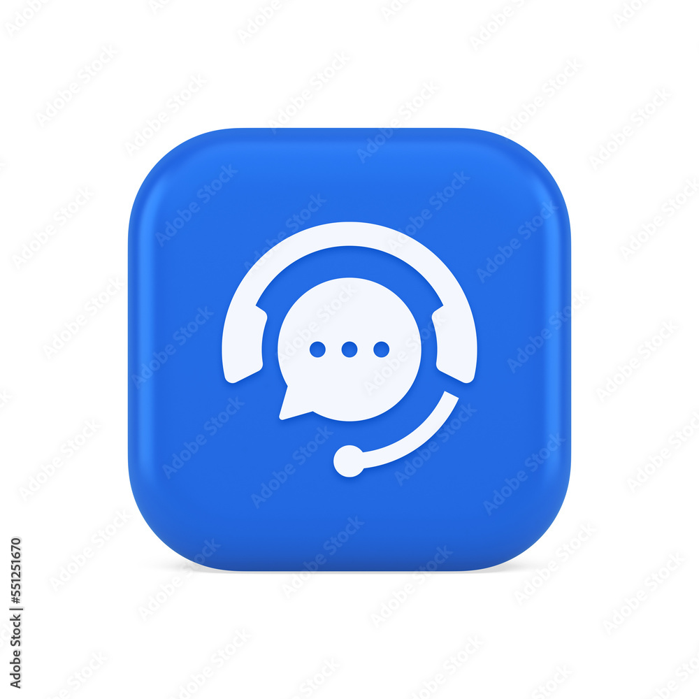 Poster customer support live chat service button information messaging consulting 3d icon