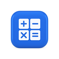 Calculator math counting button accounting balance mathematics financial keyboard 3d icon