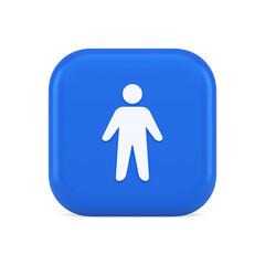 People member user button unrecognizable person human body web application 3d realistic icon