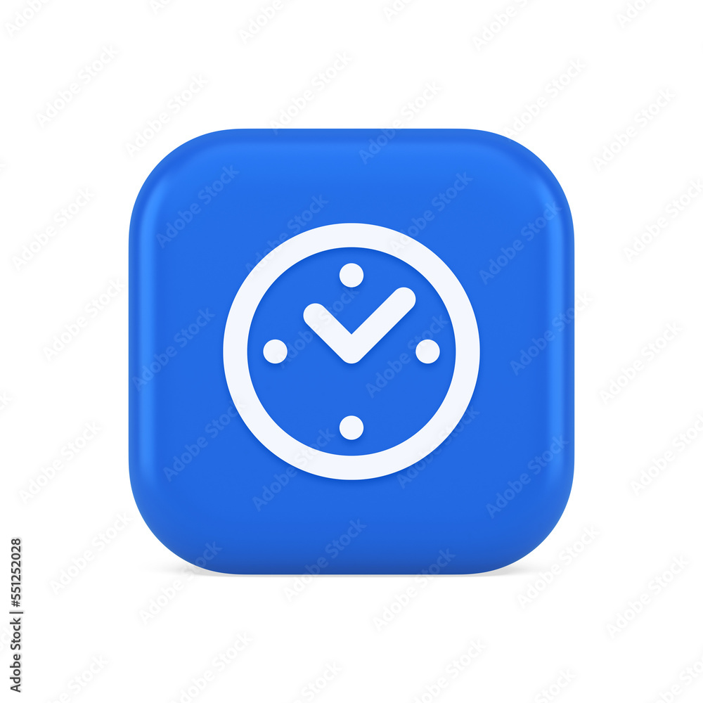 Aufkleber alarm clock time countdown button deadline measurement 3d realistic icon