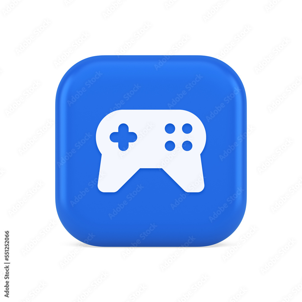 Poster gamepad controller virtual gaming connect button joystick joypad web app 3d realistic icon