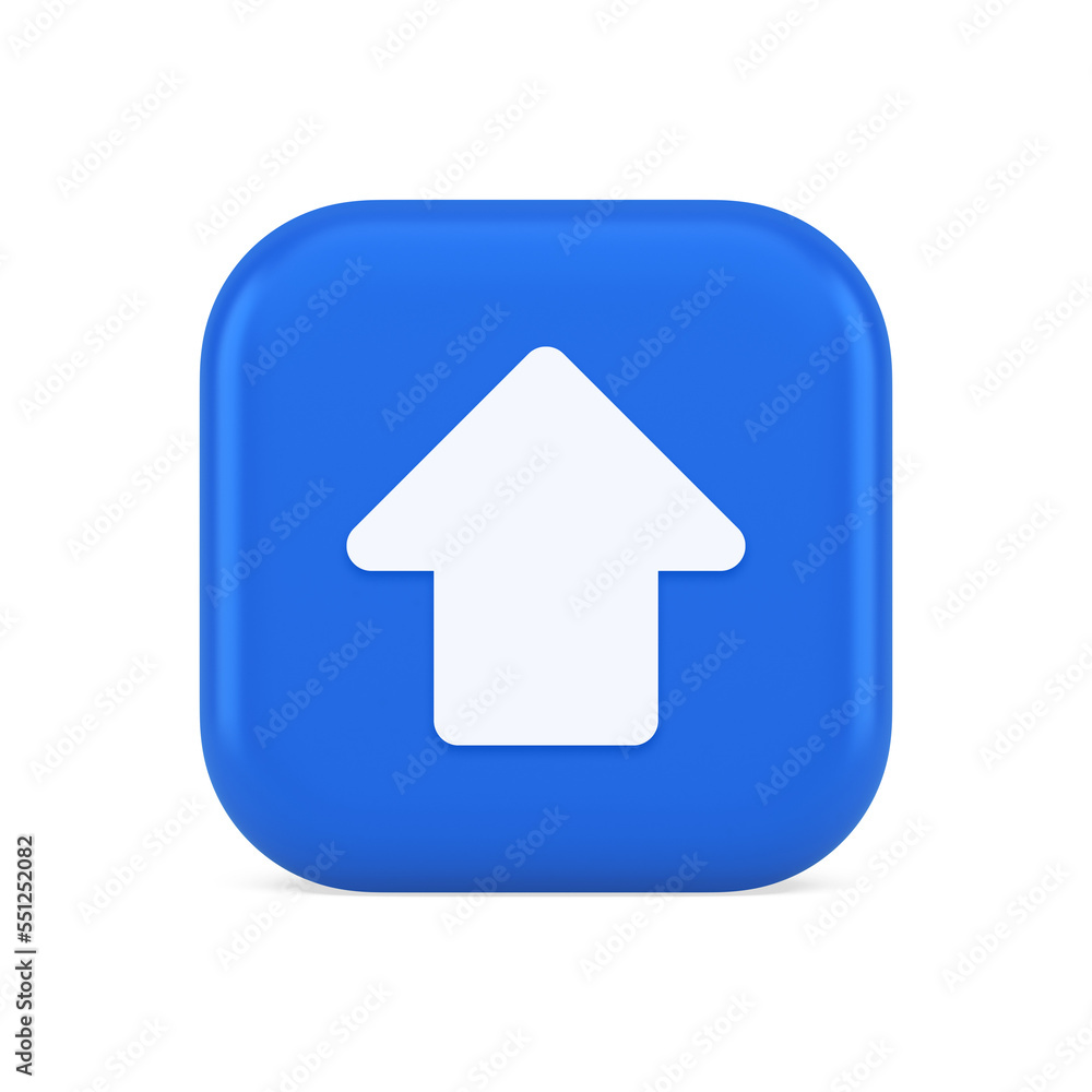 Poster arrow up button directional pointer cyberspace cursor 3d realistic icon