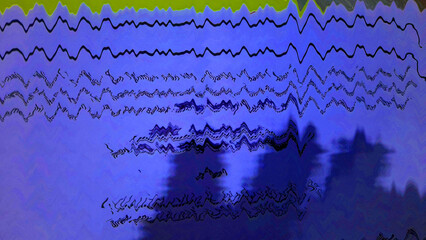 Abstract background with wave filter, has a main composition of blue, also a little black and green.