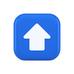 Arrow up button directional pointer cyberspace cursor 3d realistic icon