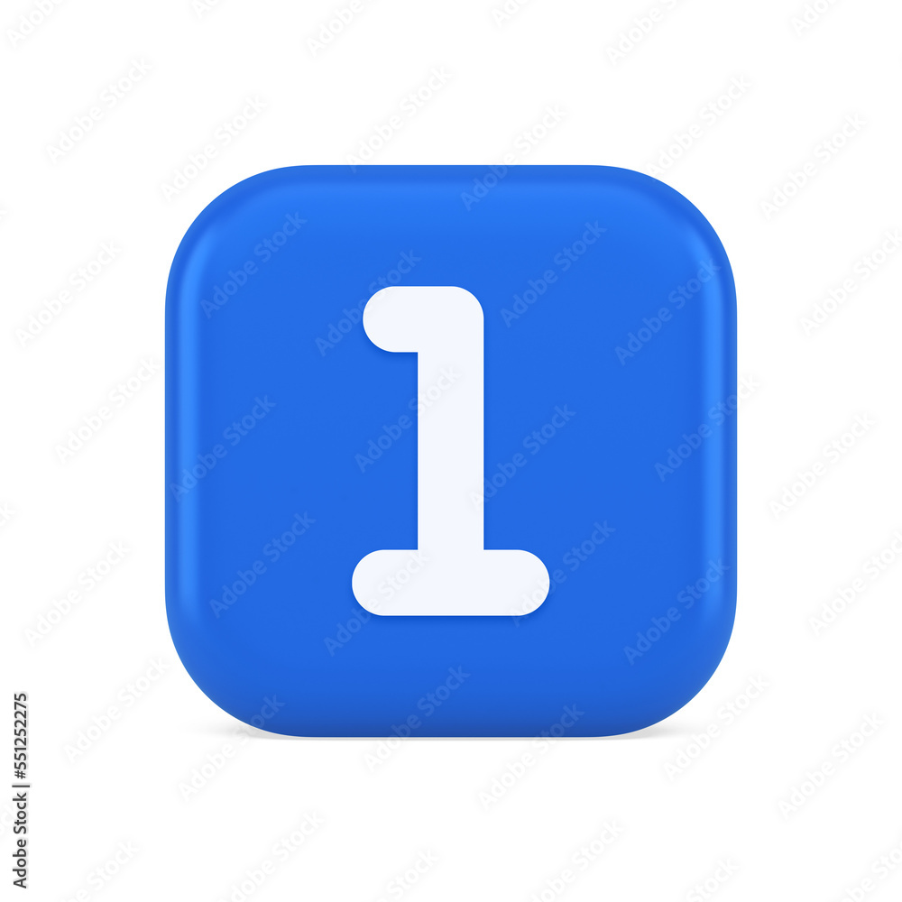 Poster one number button finance counting panel keyboard user interface 3d realistic icon