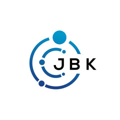 Obraz na płótnie Canvas JBK letter technology logo design on white background. JBK creative initials letter IT logo concept. JBK letter design.
