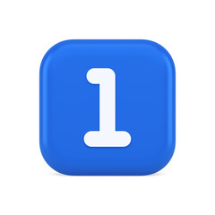 One number button finance counting panel keyboard user interface 3d realistic icon