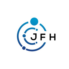 JFH letter technology logo design on white background. JFH creative initials letter IT logo concept. JFH letter design.
