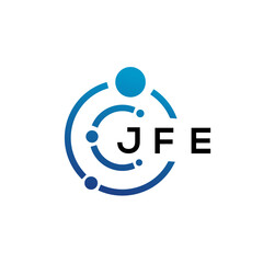 JFE letter technology logo design on white background. JFE creative initials letter IT logo concept. JFE letter design.