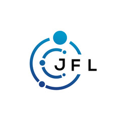 JFL letter technology logo design on white background. JFL creative initials letter IT logo concept. JFL letter design.