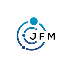 JFM letter technology logo design on white background. JFM creative initials letter IT logo concept. JFM letter design.