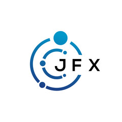 JFX letter technology logo design on white background. JFX creative initials letter IT logo concept. JFX letter design.