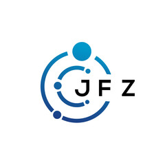 JFZ letter technology logo design on white background. JFZ creative initials letter IT logo concept. JFZ letter design.