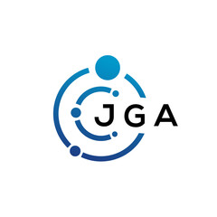 JGA letter technology logo design on white background. JGA creative initials letter IT logo concept. JGA letter design.
