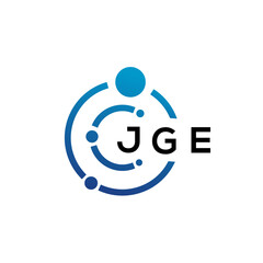 JGE letter technology logo design on white background. JGE creative initials letter IT logo concept. JGE letter design.