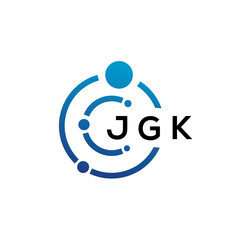 JGK letter technology logo design on white background. JGK creative initials letter IT logo concept. JGK letter design.