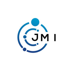 JMI letter technology logo design on white background. JMI creative initials letter IT logo concept. JMI letter design.