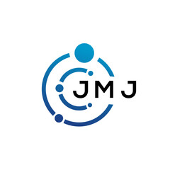 Obraz na płótnie Canvas JMJ letter technology logo design on white background. JMJ creative initials letter IT logo concept. JMJ letter design.