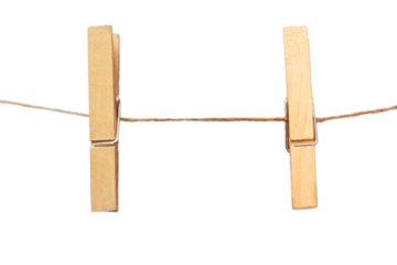 2 wooden clothespins on a rope, png file
